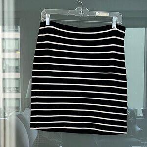 Banana Republic Navy and White Striped Skirt